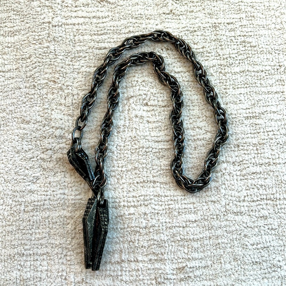 Lanvin chain necklace with art deco charm